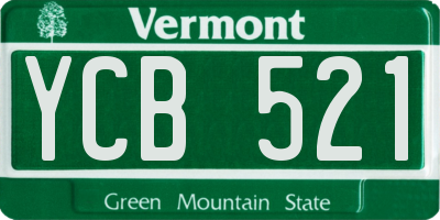 VT license plate YCB521