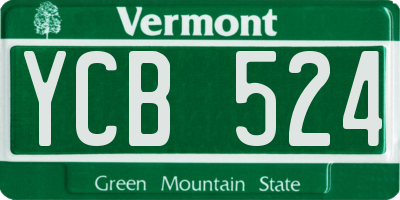 VT license plate YCB524