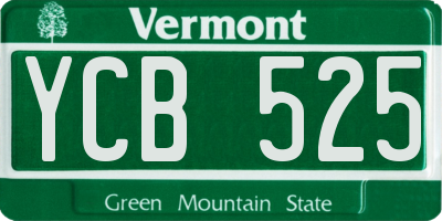 VT license plate YCB525