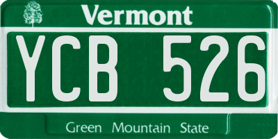 VT license plate YCB526