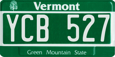 VT license plate YCB527