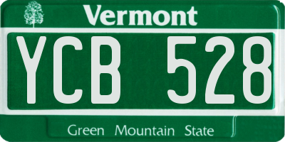 VT license plate YCB528
