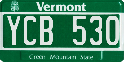 VT license plate YCB530