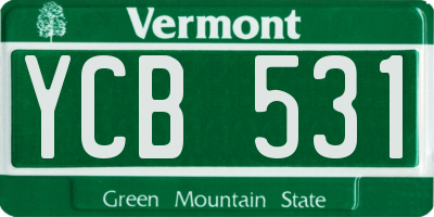 VT license plate YCB531