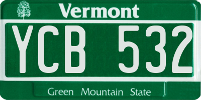 VT license plate YCB532