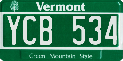 VT license plate YCB534