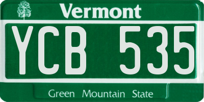 VT license plate YCB535