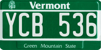 VT license plate YCB536