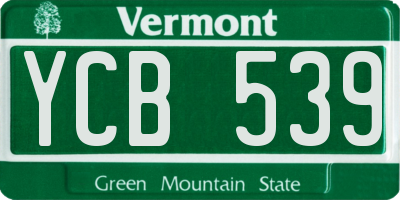 VT license plate YCB539