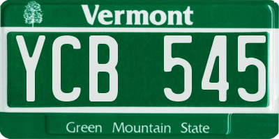 VT license plate YCB545