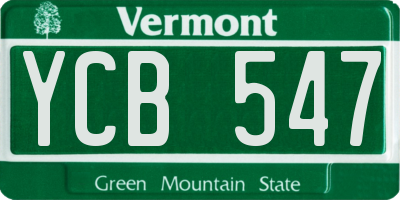 VT license plate YCB547