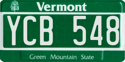 VT license plate YCB548