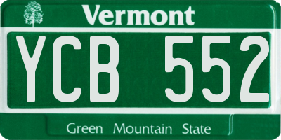VT license plate YCB552