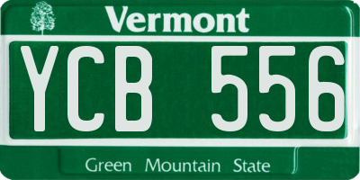 VT license plate YCB556