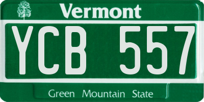 VT license plate YCB557