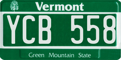 VT license plate YCB558