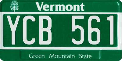 VT license plate YCB561