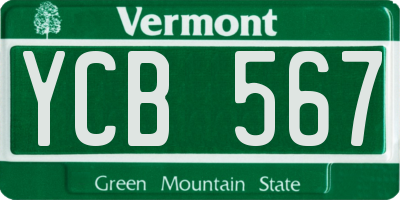 VT license plate YCB567