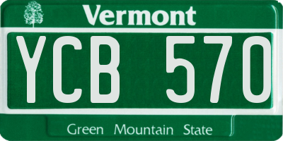 VT license plate YCB570