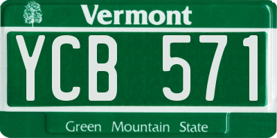 VT license plate YCB571