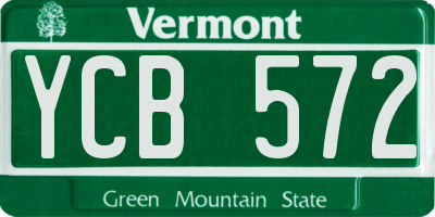 VT license plate YCB572