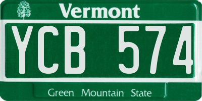 VT license plate YCB574