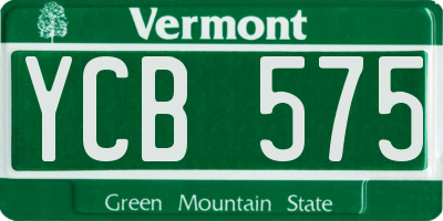VT license plate YCB575