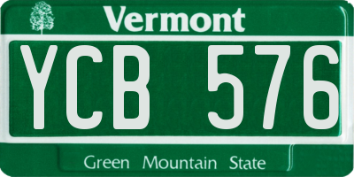 VT license plate YCB576