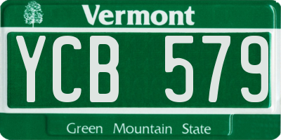 VT license plate YCB579