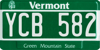 VT license plate YCB582