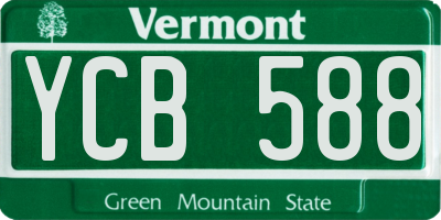 VT license plate YCB588