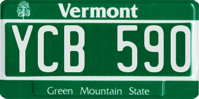 VT license plate YCB590