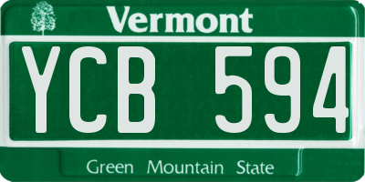 VT license plate YCB594
