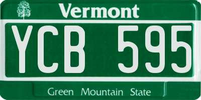 VT license plate YCB595