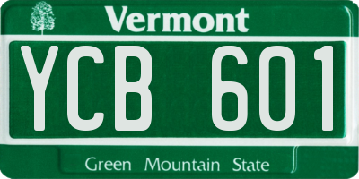 VT license plate YCB601