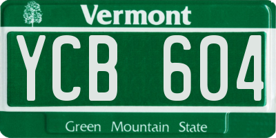 VT license plate YCB604