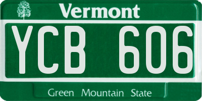 VT license plate YCB606