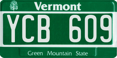 VT license plate YCB609