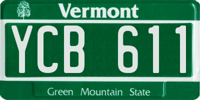 VT license plate YCB611