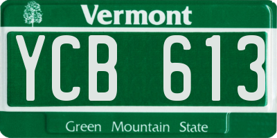 VT license plate YCB613