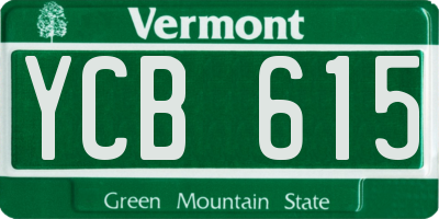 VT license plate YCB615