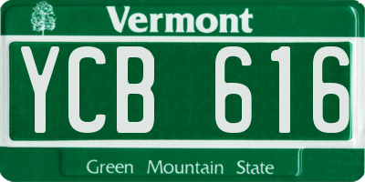 VT license plate YCB616