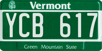 VT license plate YCB617