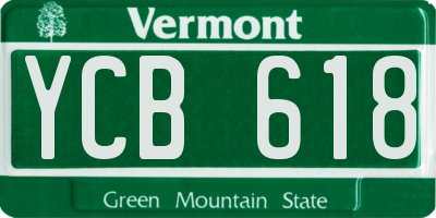 VT license plate YCB618