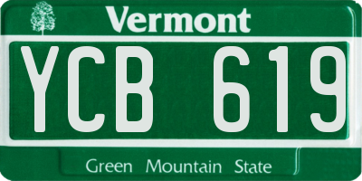 VT license plate YCB619