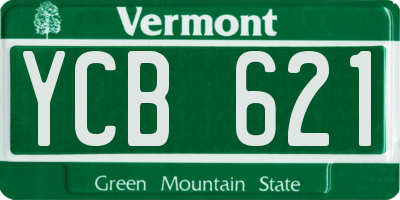 VT license plate YCB621