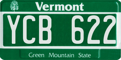 VT license plate YCB622