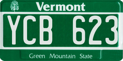 VT license plate YCB623
