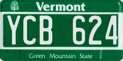 VT license plate YCB624