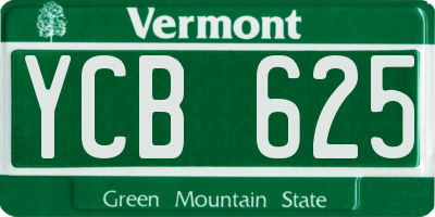 VT license plate YCB625